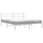 vidaXL Giroletto con Testiera Metallo Bianco 200x200 cm vidaXL Giroletto con Testiera Metallo Bianco 200x200 cm