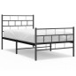 vidaXL Giroletto con Testiera e Pediera Metallo Nero 75x190 cm vidaXL Giroletto con Testiera e Pediera Metallo Nero 75x190 cm