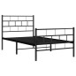 vidaXL Giroletto con Testiera e Pediera Metallo Nero 75x190 cm vidaXL Giroletto con Testiera e Pediera Metallo Nero 75x190 cm