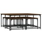 vidaXL Tavolini Impilabili 5 pz Rovere Marrone in Legno Multistrato vidaXL Tavolini Impilabili 5 pz Rovere Marrone in Legno Multistrato