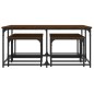 vidaXL Tavolini Impilabili 5 pz Rovere Marrone in Legno Multistrato vidaXL Tavolini Impilabili 5 pz Rovere Marrone in Legno Multistrato