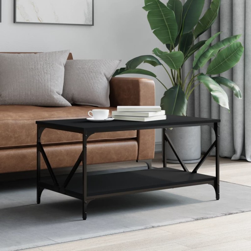 vidaXL Tavolino da Salotto Nero 90x50x45 cm in Legno Multistrato