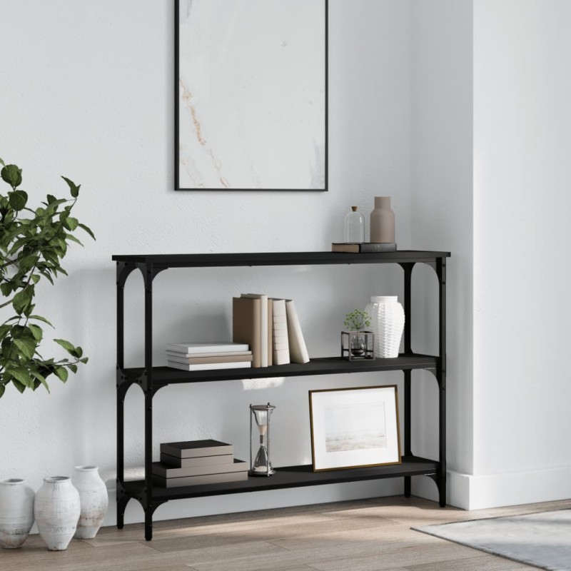 vidaXL Tavolino Consolle Nero 100x22,5x75 cm in Legno Multistrato vidaXL Tavolino Consolle Nero 100x22,5x75 cm in Legno Multistrato
