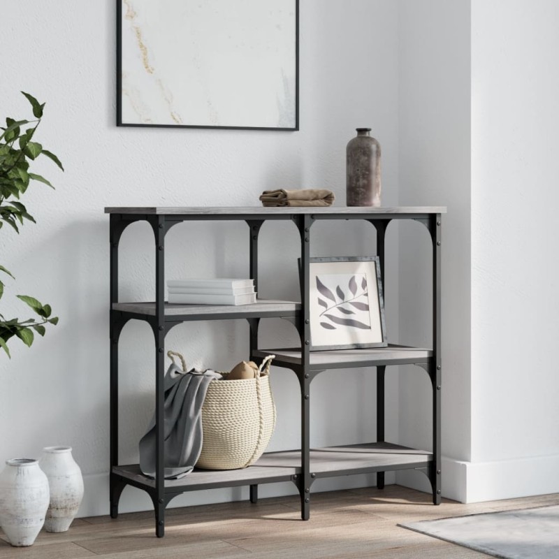 vidaXL Tavolo Consolle Grigio Sonoma 80x29x75 cm in Legno Multistrato vidaXL Tavolo Consolle Grigio Sonoma 80x29x75 cm in Legno Multistrato
