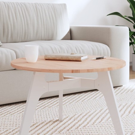 vidaXL Piano per Tavolo Ø60x1,5 cm Rotondo in Legno Massello di Faggio