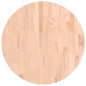 vidaXL Piano per Tavolo Ø60x1,5 cm Rotondo in Legno Massello di Faggio