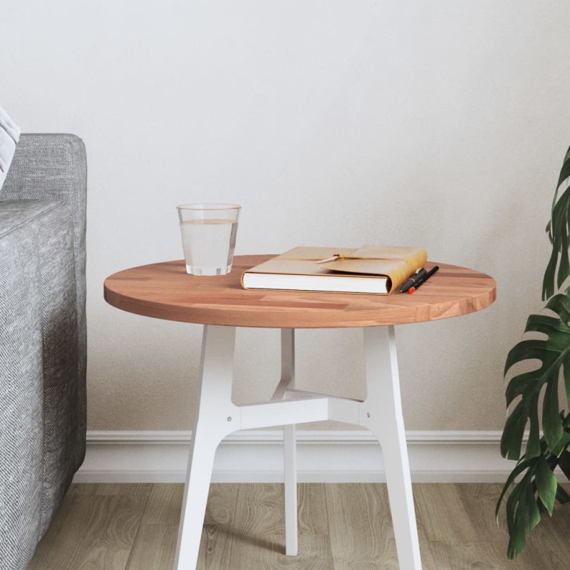 vidaXL Piano per Tavolo Ø40x1,5 cm Rotondo in Legno Massello di Faggio