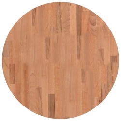 vidaXL Piano per Tavolo Ø60x2,5 cm Rotondo in Legno Massello di Faggio