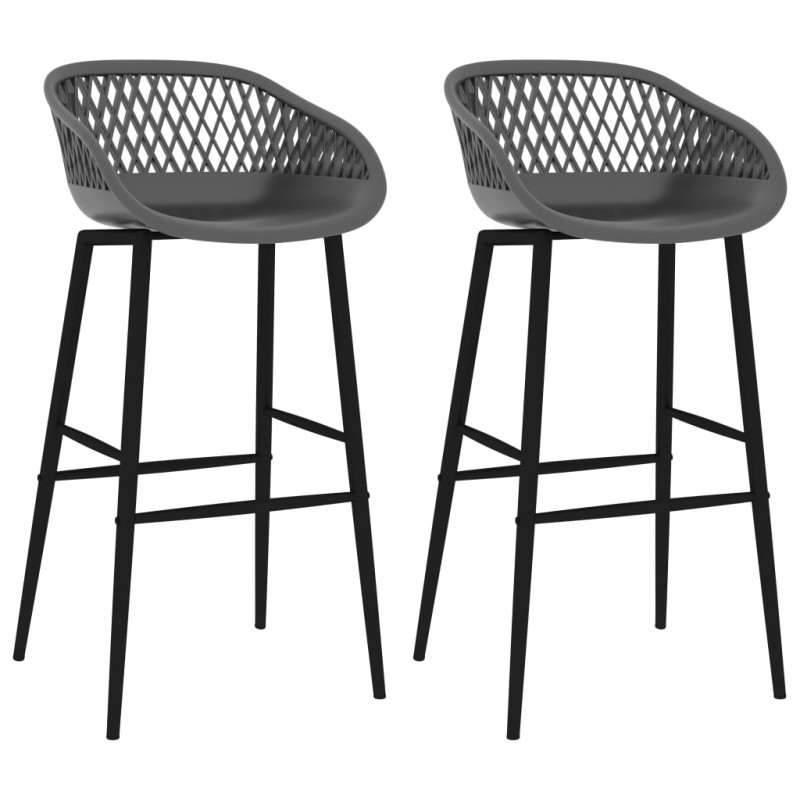 vidaXL Sedie da Bar 2 pz Grigie vidaXL Sedie da Bar 2 pz Grigie
