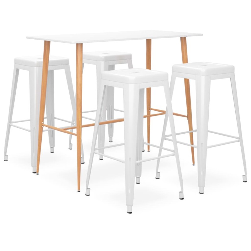 vidaXL Set da Bar 5 pz Bianco vidaXL Set da Bar 5 pz Bianco