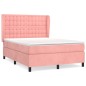 vidaXL Giroletto a Molle con Materasso Rosa 140x190 cm in Velluto