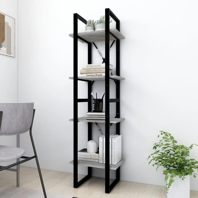vidaXL Libreria 4 Ripiani Grigio Sonoma 40x30x140 cm Legno Multistrato vidaXL Libreria 4 Ripiani Grigio Sonoma 40x30x140 cm Legno Multistrato