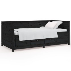 vidaXL Dormeuse Nera 90x190 cm in Legno Massello di Pino