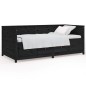 vidaXL Dormeuse Nera 90x190 cm in Legno Massello di Pino vidaXL Dormeuse Nera 90x190 cm in Legno Massello di Pino