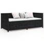 vidaXL Dormeuse Nera 90x190 cm in Legno Massello di Pino vidaXL Dormeuse Nera 90x190 cm in Legno Massello di Pino