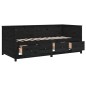 vidaXL Dormeuse Nera 90x190 cm in Legno Massello di Pino vidaXL Dormeuse Nera 90x190 cm in Legno Massello di Pino