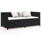vidaXL Dormeuse Nera 75x190 cm in Legno Massello di Pino vidaXL Dormeuse Nera 75x190 cm in Legno Massello di Pino