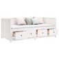 vidaXL Dormeuse Bianca 75x190 cm in Legno Massello di Pino vidaXL Dormeuse Bianca 75x190 cm in Legno Massello di Pino