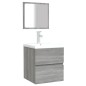 vidaXL Mobile da Bagno con Specchio Grigio Sonoma in Legno Multistrato vidaXL Mobile da Bagno con Specchio Grigio Sonoma in Legno Multistrato