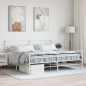 vidaXL Giroletto con Testiera e Pediera Metallo Bianco 200x200 cm vidaXL Giroletto con Testiera e Pediera Metallo Bianco 200x200 cm