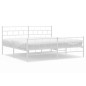 vidaXL Giroletto con Testiera e Pediera Metallo Bianco 200x200 cm vidaXL Giroletto con Testiera e Pediera Metallo Bianco 200x200 cm