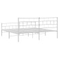 vidaXL Giroletto con Testiera e Pediera Metallo Bianco 200x200 cm vidaXL Giroletto con Testiera e Pediera Metallo Bianco 200x200 cm