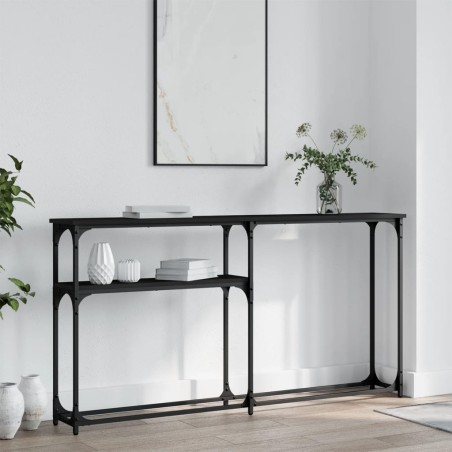vidaXL Tavolino Consolle Nero 145x22,5x75 cm in Legno Multistrato