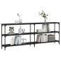 vidaXL Tavolino Consolle Nero 200x29x75 cm in Legno Multistrato vidaXL Tavolino Consolle Nero 200x29x75 cm in Legno Multistrato