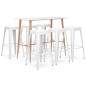 vidaXL Set da Bar 7 pz Bianco vidaXL Set da Bar 7 pz Bianco