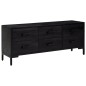 Panca Portaoggetti Nera 110x30x45cm Massello Pino Riciclato Panca Portaoggetti Nera 110x30x45cm Massello Pino Riciclato