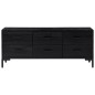 Panca Portaoggetti Nera 110x30x45cm Massello Pino Riciclato Panca Portaoggetti Nera 110x30x45cm Massello Pino Riciclato