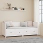 vidaXL Dormeuse Bianca 90x200 cm in Legno Massello di Pino vidaXL Dormeuse Bianca 90x200 cm in Legno Massello di Pino