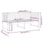 vidaXL Dormeuse Grigia 75x190 cm in Legno Massello di Pino vidaXL Dormeuse Grigia 75x190 cm in Legno Massello di Pino