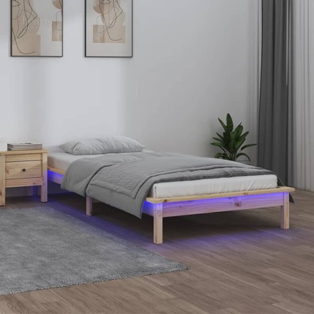 vidaXL Giroletto con LED 100x200 cm in Legno Massello