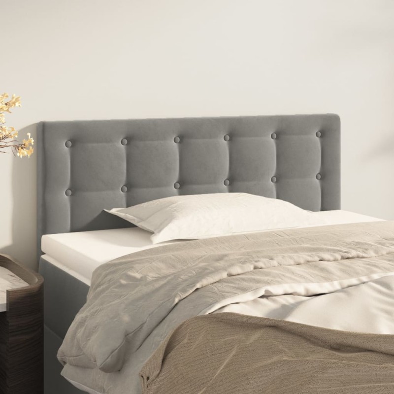 Testiera Grigio Chiaro 100x5x78/88 cm in Velluto Testiera Grigio Chiaro 100x5x78/88 cm in Velluto