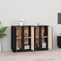 Credenza Nera 120x35x80 cm in Legno Massello di Pino Credenza Nera 120x35x80 cm in Legno Massello di Pino