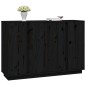 Credenza Nera 120x35x80 cm in Legno Massello di Pino Credenza Nera 120x35x80 cm in Legno Massello di Pino