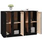 Credenza Nera 120x35x80 cm in Legno Massello di Pino Credenza Nera 120x35x80 cm in Legno Massello di Pino
