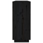Credenza Nera 120x35x80 cm in Legno Massello di Pino Credenza Nera 120x35x80 cm in Legno Massello di Pino