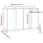 Credenza Nera 120x35x80 cm in Legno Massello di Pino Credenza Nera 120x35x80 cm in Legno Massello di Pino