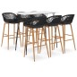 vidaXL Set da Bar 7 pz Bianco e Nero vidaXL Set da Bar 7 pz Bianco e Nero