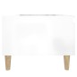 Tavolino Bianco Lucido 50x46x35 cm in Legno Multistrato