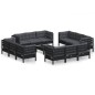 vidaXL Set Divani da Giardino 13 pz con Cuscini Antracite Legno di Pino vidaXL Set Divani da Giardino 13 pz con Cuscini Antracite Legno di Pino