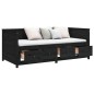 vidaXL Dormeuse Nera 90x200 cm in Legno Massello di Pino vidaXL Dormeuse Nera 90x200 cm in Legno Massello di Pino