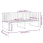 vidaXL Dormeuse Bianca 90x190 cm in Legno Massello di Pino