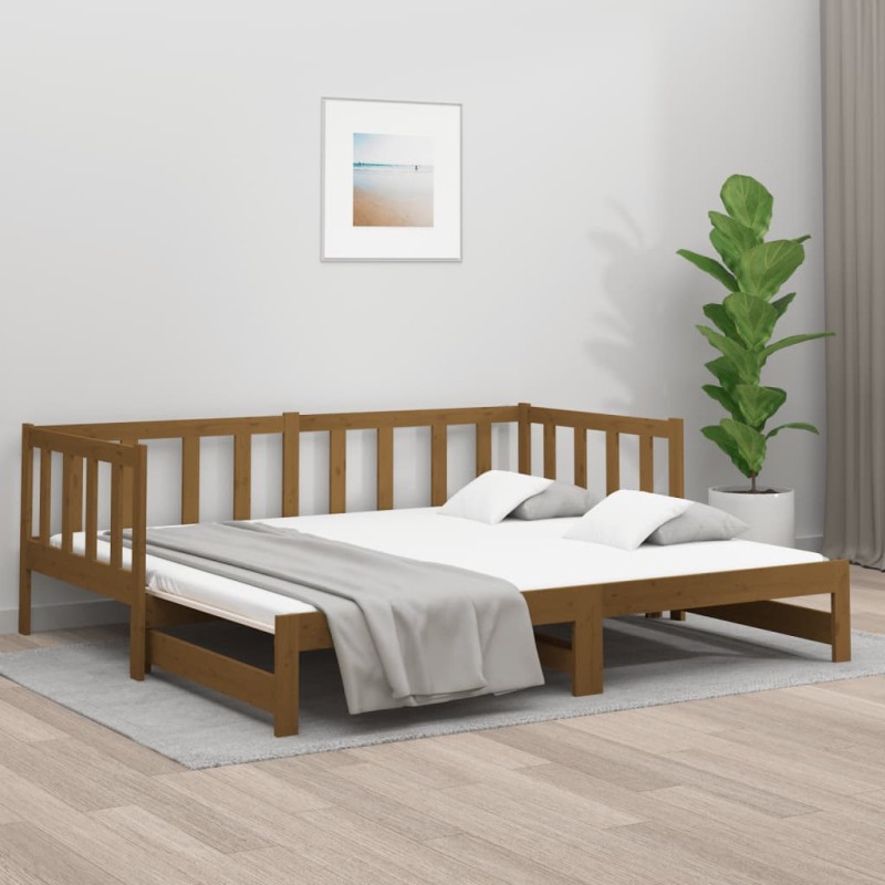 vidaXL Dormeuse Estraibile Miele 2x(90x190) cm Legno Massello di Pino vidaXL Dormeuse Estraibile Miele 2x(90x190) cm Legno Massello di Pino