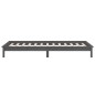 vidaXL Giroletto con LED Grigio 90x200 cm in Legno Massello