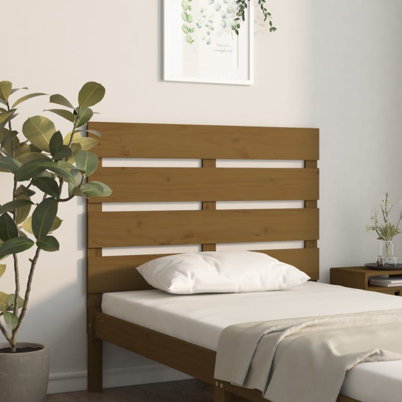 vidaXL Testiera per Letto Miele 100x3x80 cm in Legno Massello di Pino vidaXL Testiera per Letto Miele 100x3x80 cm in Legno Massello di Pino