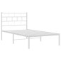 vidaXL Giroletto con Testiera Metallo Bianco 75x190 cm vidaXL Giroletto con Testiera Metallo Bianco 75x190 cm