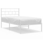vidaXL Giroletto con Testiera Metallo Bianco 100x190 cm vidaXL Giroletto con Testiera Metallo Bianco 100x190 cm